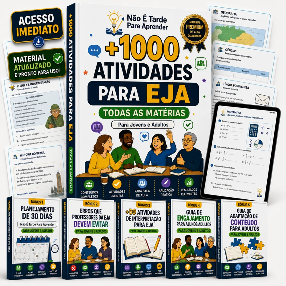 +1000 Atividades EJA (Todas as Matérias)
