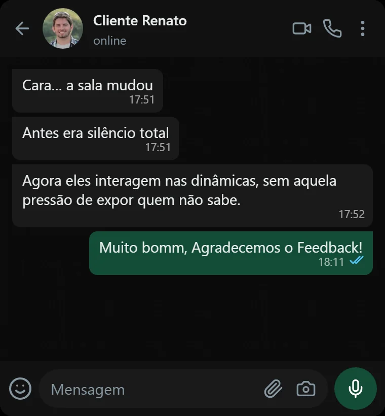 Depoimento de cliente — Renato